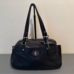 Coach Penelope Black Pebbled Leather Satchel. Style F16529 (2011)